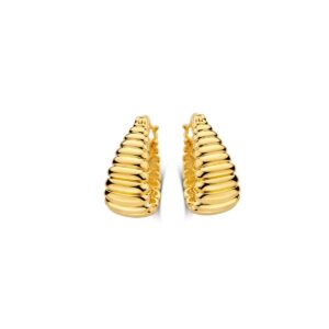 Créoles argent doré volumes Rétro, 20 x 10 mm, Naiomy
