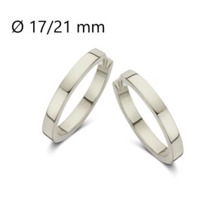 Créoles articulées, argent, fil plat 2.5 mm, Ø 17/21 mm, Naiomy