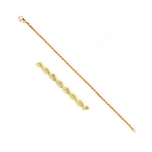 Bracelet or maille corde 2 mm