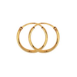 Créoles Or jaune, Fil Rond 1 mm, Ø 12 mm