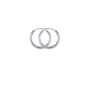 Créoles or blanc, fil rond 1 mm, Ø 10 mm