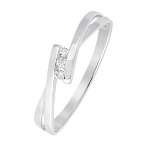 Bague Or blanc etTrilogy diamants, taille 54