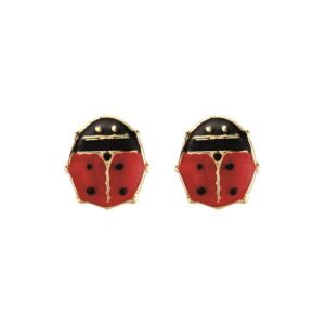 Boucles d'oreilles enfant, Or Jaune, Coccinelles 5 mm