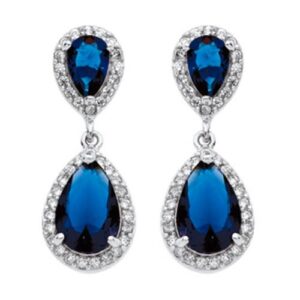 Boucles d'oreilles Argent et Verre Bleu