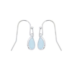 Boucles d'oreilles, Argent résine bleue