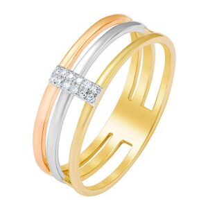 Bague 3 Ors et Diamants 0.035 carat