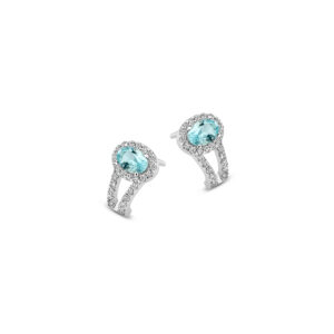 Boucles d'Oreilles Argent et Zirconium bleu, Naiomy