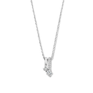 Collier Argent, deux barettes, zirconiums, Naiomy