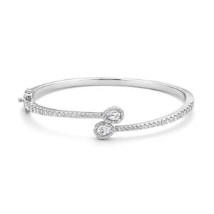 Bracelet Jonc Argent gouttes, Zirconiums, Naiomy