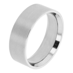 Bague homme acier brossé 6 mm, Harvey Stone