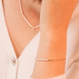 Bracelet plaqué or et perles d'imitation - ANAMILA