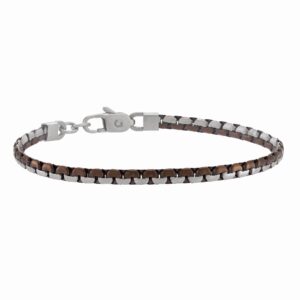 Bracelet homme "Odin" acier et PVD marron cuivré, Jourdan