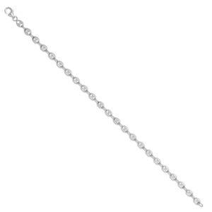 Collier argent, maille grain de café massive Ø 4 mm, 45 cm