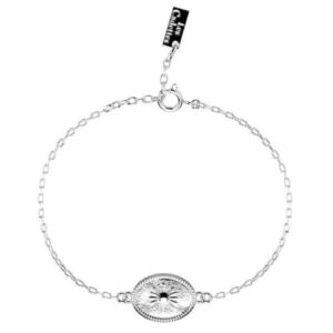 Bracelet Palmier argenté -recto/verso- Les Cadettes