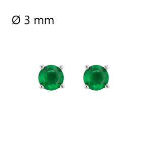 Boucles d'oreilles argent, verre teinté vert Ø 3 mm