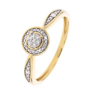 Bague Or jaune et diamants 0.079 ct