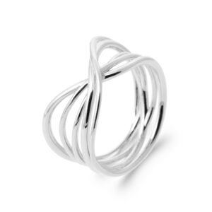 Bague argent, Fils croisés 11 mm