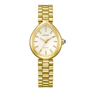 Montre femme acier doré, Solaire, Goutte d'eau 30 x 25 mm, Citizen