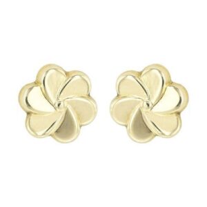 Boucles d'oreilles or jaune, Fleur Ø 6 mm