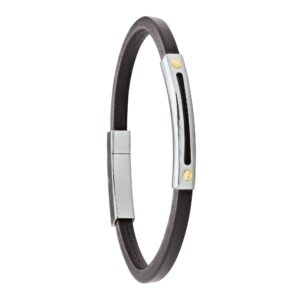 Bracelet "Noren", cuir, acier, vis