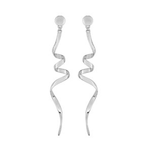 Boucles d'oreilles argent pendantes torsadées