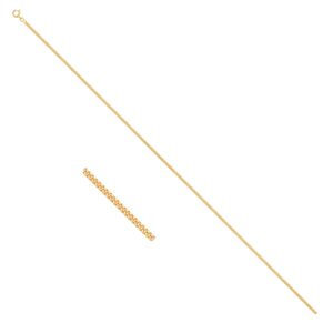 Chaine Plaqué Or, Maille gourmette 2.1 mm, 55 cm