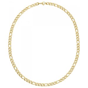 Collier homme acier doré, maille alternée 1/3, 55 cm
