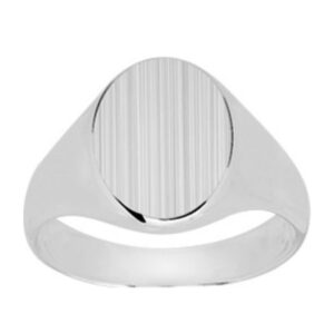 Chevalière Argent, plateau oval 11.4 x 14 mm