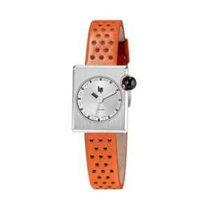 Montre Femme "Mach 2000 mini square" cuir orange, Lip