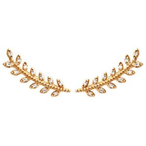 Boucles Boucles d'oreilles feuille de laurier plaqué or, Anamila