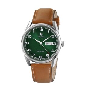 Montre homme "Himalaya" Jour / Date, fond vert, LIP
