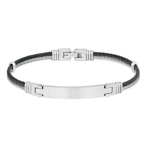 Bracelet gourmette Acier noir et gris, Harvey Stone