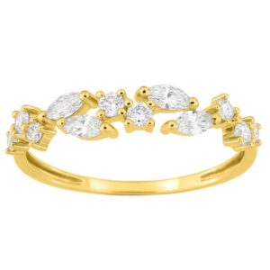 Bague or jaune et diamants synthétique 0.47 ct