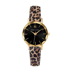 Montre Femme "MULTIPLES" Ø 30 mm Doré, "Léopard", Pierre Lannier