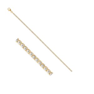 Bracelet Rivière, Plaqué or et zirconiums Ø 2 mm
