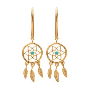 Boucles d'oreilles plaqué or, Attrape Rêve