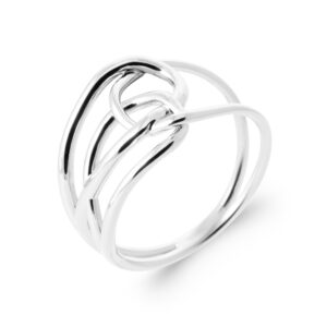 Bague croisée 14 mm, Argent