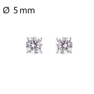 Boucles d'oreilles argent, zirconiums Ø 5 mm