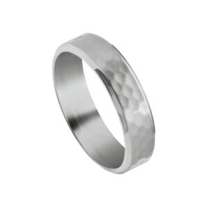 Bague "Eclipse", acier martelée brossée 5.65 mm, Jourdan