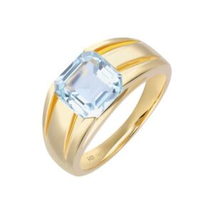 Bague vermeil, topaze bleue traitée 7.8 x 7.8