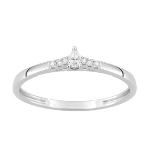 Bague or blanc, diamants synthétiques 0.09 ct