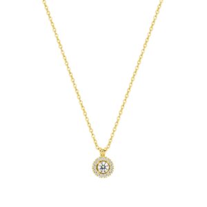 Collier or jaune et diamants synthétiques F Vs 0.16 carat