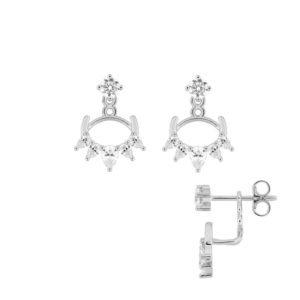 Boucles d'oreilles argent et zirconiums, modulables