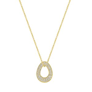 Collier Or jaune, diamants synthétiques 0.25 carat