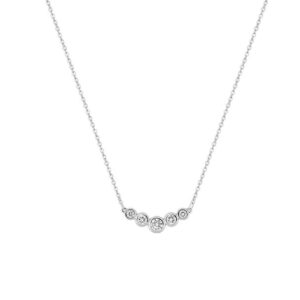 Collier Or blanc et diamants synthétiques 0.29 carat