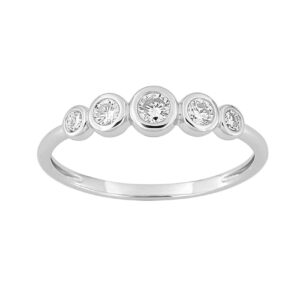 Bague or blanc, diamants synthétiques 0.29 carat