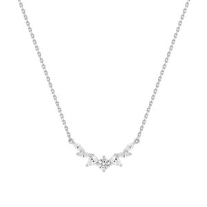 Collier Argent et zirconiums