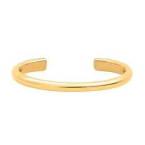 Bracelet jonc bombé, acier doré massif, N°3