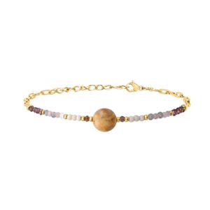 Bracelet acier et pierres naturelles, N°3