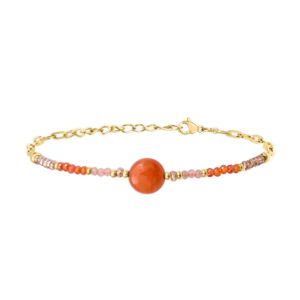 Bracelet acier doré et pierres naturelles, N°3